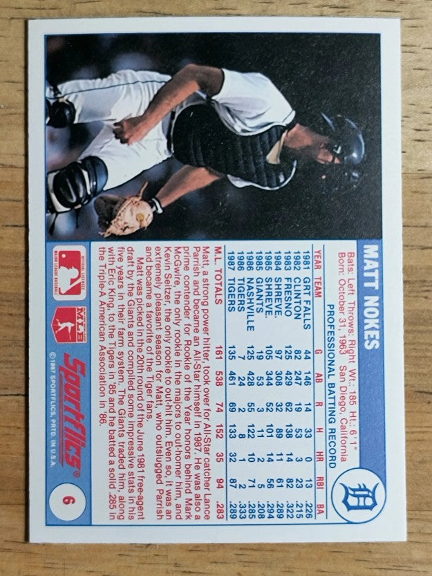 1988 Sportflics #6 Matt Nokes