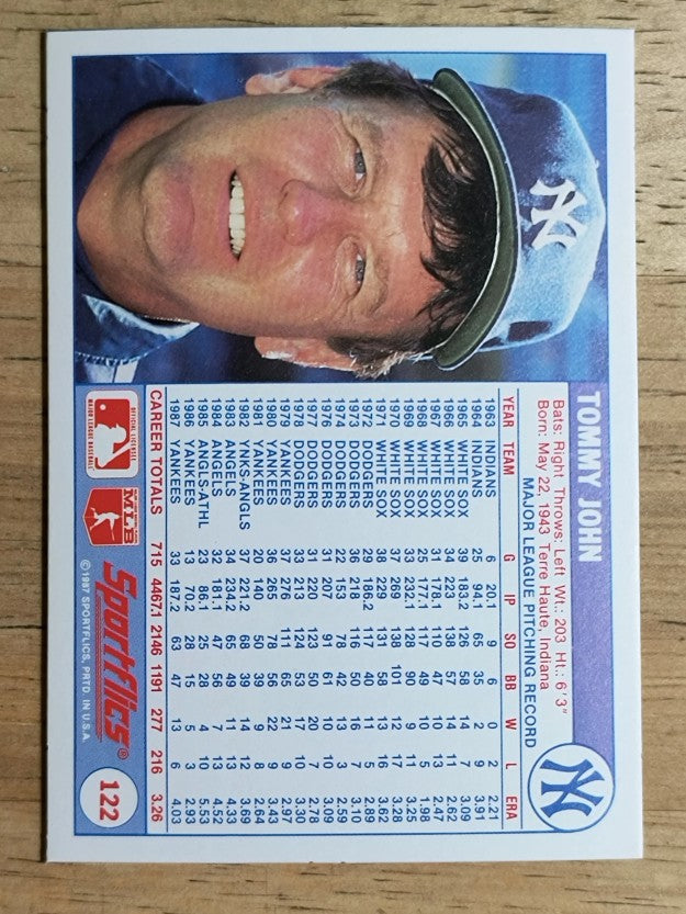 1988 Sportflics #122 Tommy John