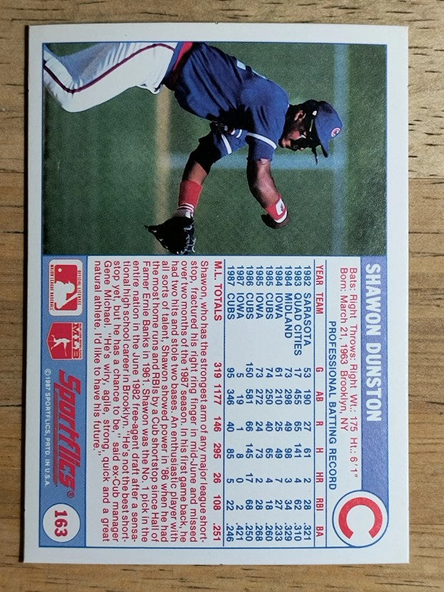 1988 Sportflics #163 Shawon Dunston