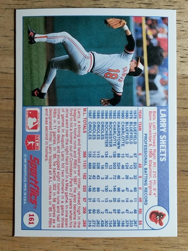 1988 Sportflics #161 Larry Sheets