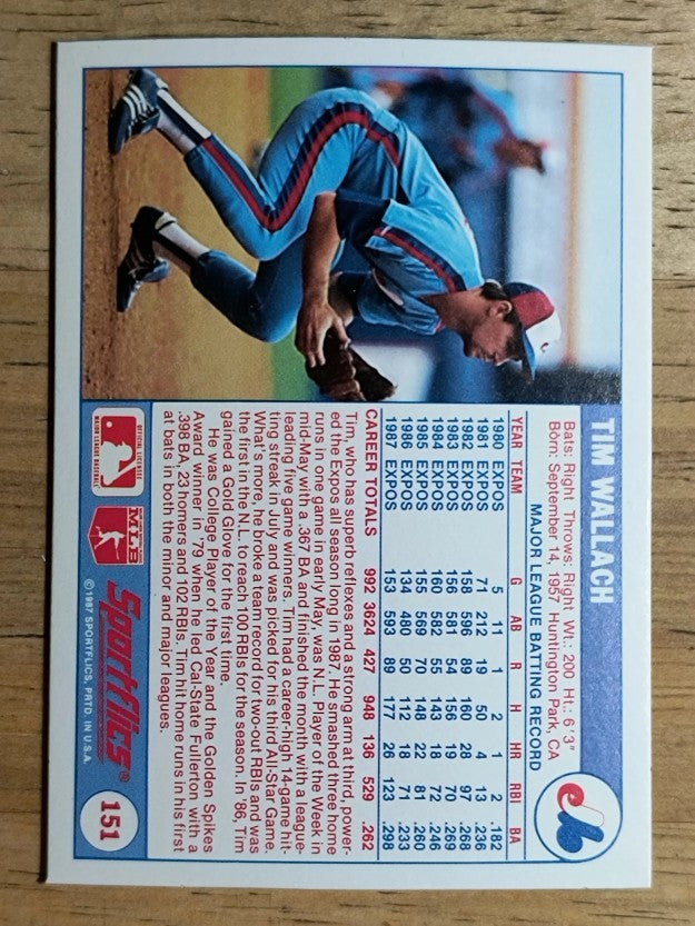 1988 Sportflics #151 Tim Wallach