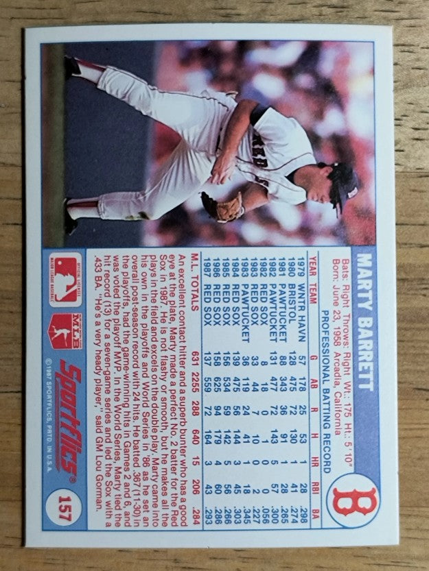 1988 Sportflics #157 Marty Barrett