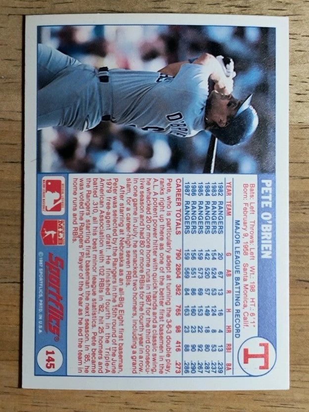 1988 Sportflics #145 Pete O'Brien