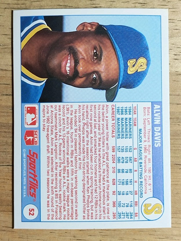 1988 Sportflics #52 Alvin Davis