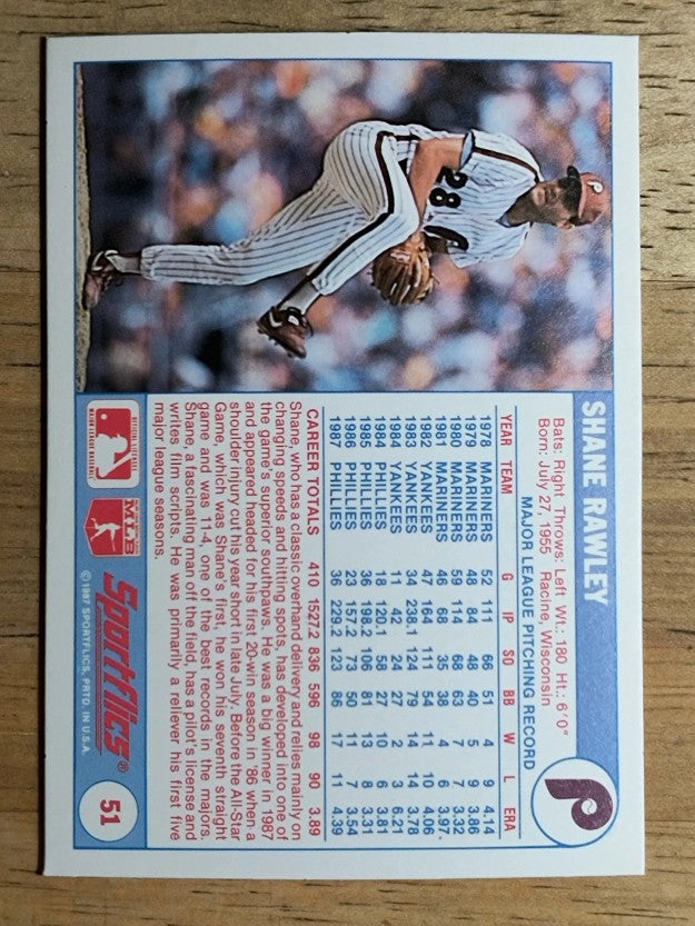 1988 Sportflics #51 Shane Rawley