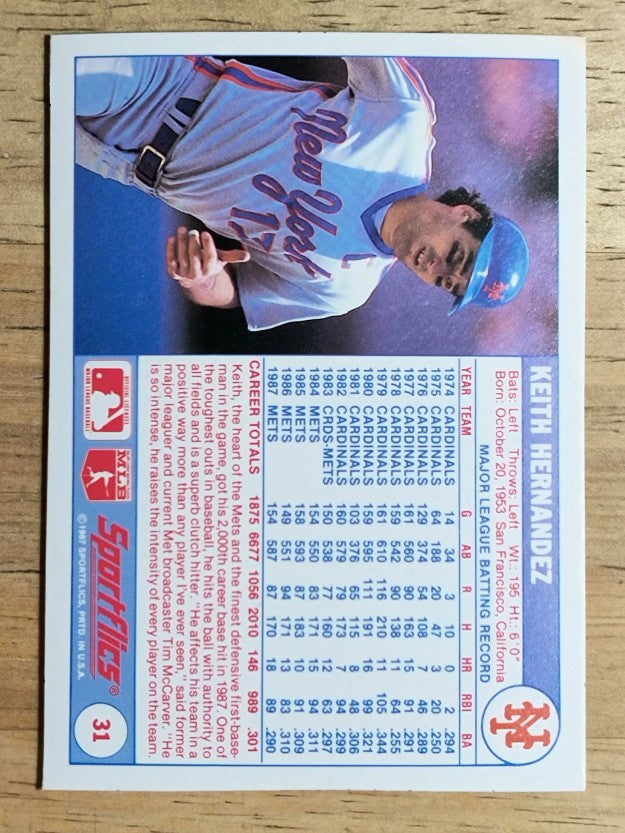 1988 Sportflics #31 Keith Hernandez