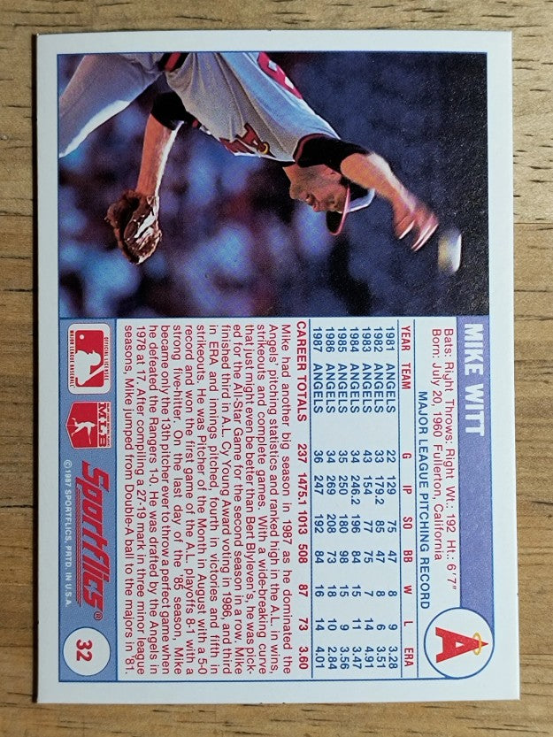 1988 Sportflics #32 Mike Witt