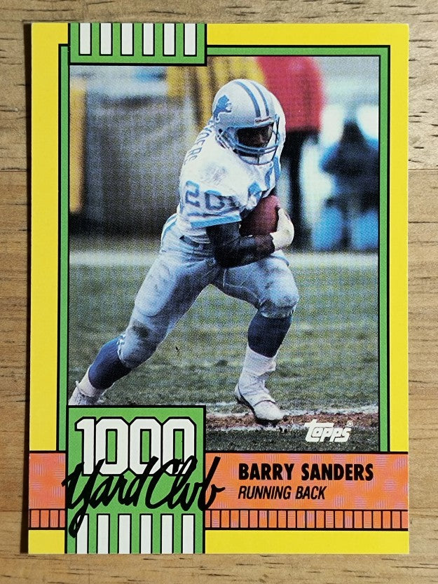 1990 Topps 1000 Yard Club Disclaimer Back #3 Barry Sanders