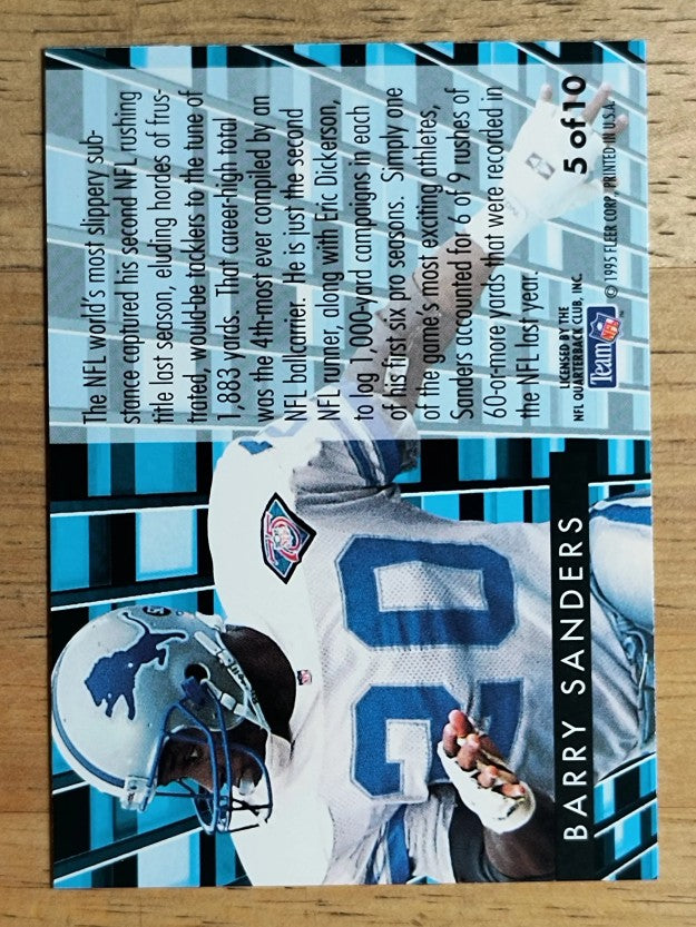 1995 Fleer Gridiron Leaders #5 Barry Sanders