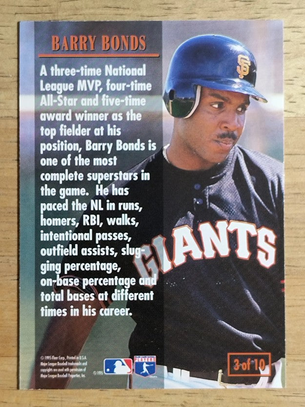 1995 Fleer Update Diamond Tribute #3 Barry Bonds