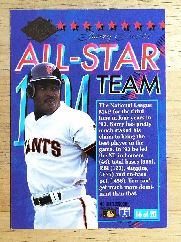 1994 Ultra All-Stars #16 Barry Bonds