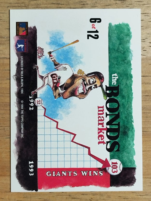 1994 Stadium Club Dugout Dirt #6 Barry Bonds