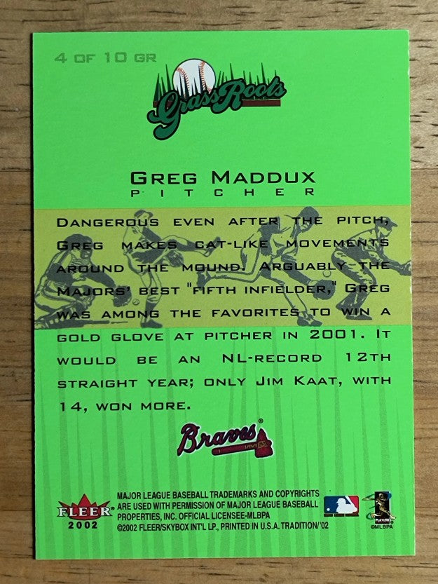 2002 Fleer Tradition Grass Roots #4 Greg Maddux