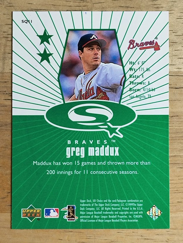 1999 UD Choice StarQuest Green #11 Greg Maddux