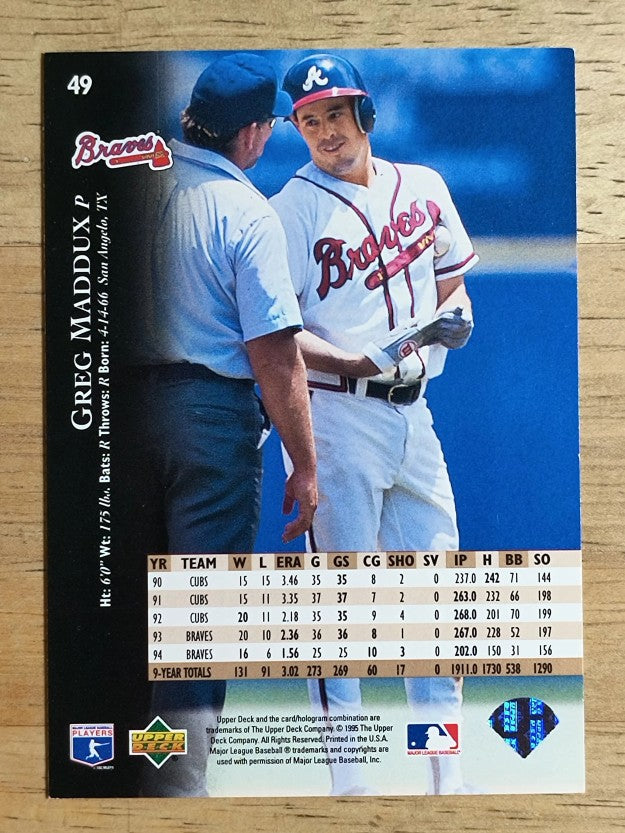 1995 Upper Deck Electric Diamond #49 Greg Maddux
