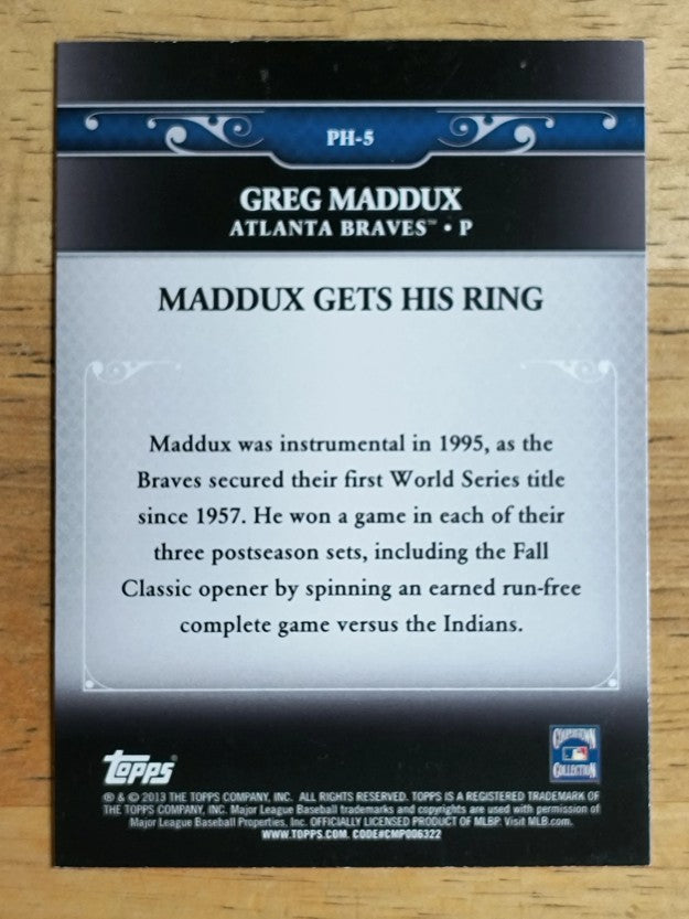 2013 Topps Update Postseason Heroes #5 Greg Maddux