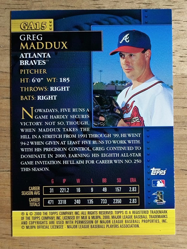 2001 Topps Golden Anniversary #GA15 Greg Maddux