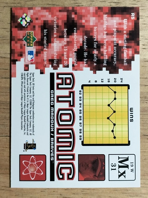 2000 UD Ionix Atomic #A5 Greg Maddux