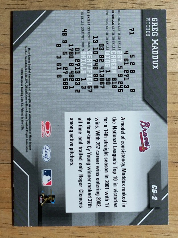 2002 Leaf Certified Skills #2 Greg Maddux