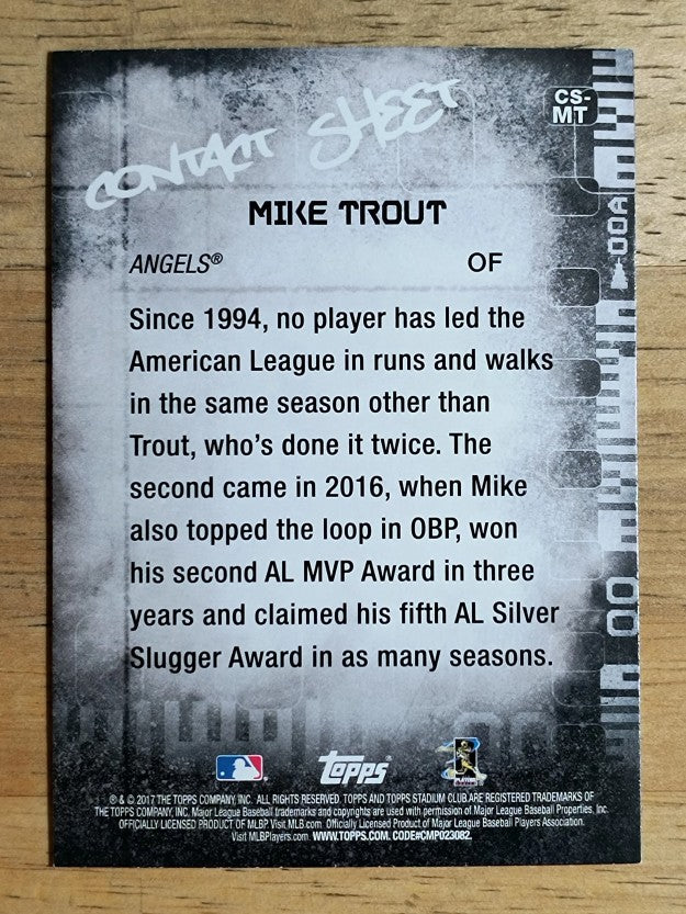 2017 Stadium Club Contact Sheet #CSMT Mike Trout