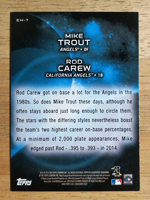 2015 Topps Eclipsing History #EH7 Rod Carew/Mike Trout