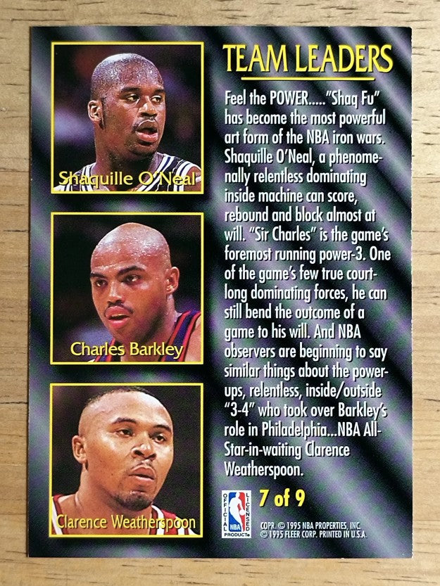 1994-95 Fleer Team Leaders #7 Shaquille O'Neal/Weatherspoon/Charles Barkley
