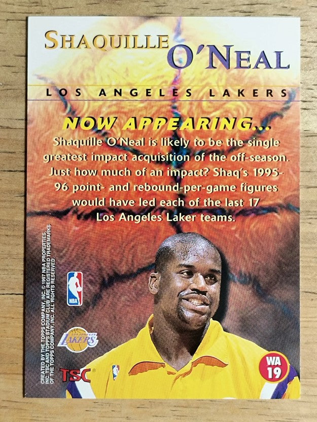 1996-97 Stadium Club Welcome Additions #WA19 Shaquille O'Neal