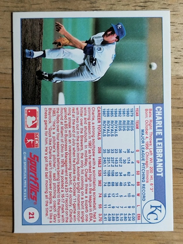 1988 Sportflics #21 Charlie Leibrandt