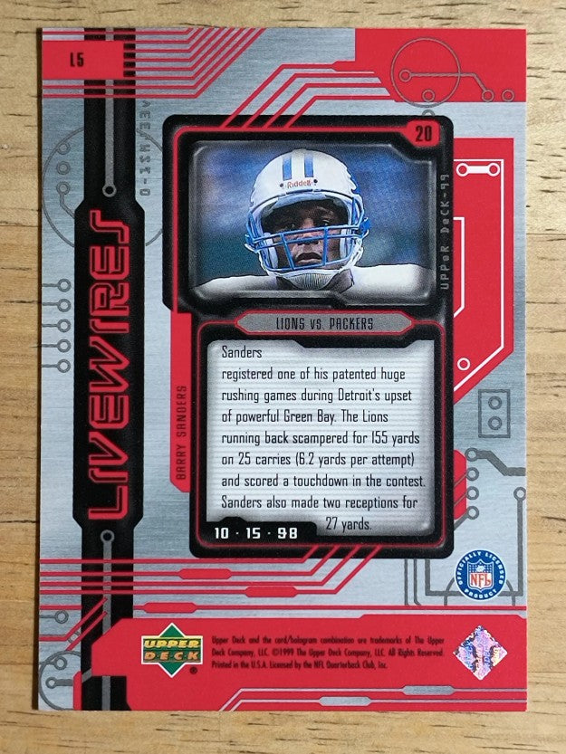 1999 Upper Deck Live Wires #L5 Barry Sanders