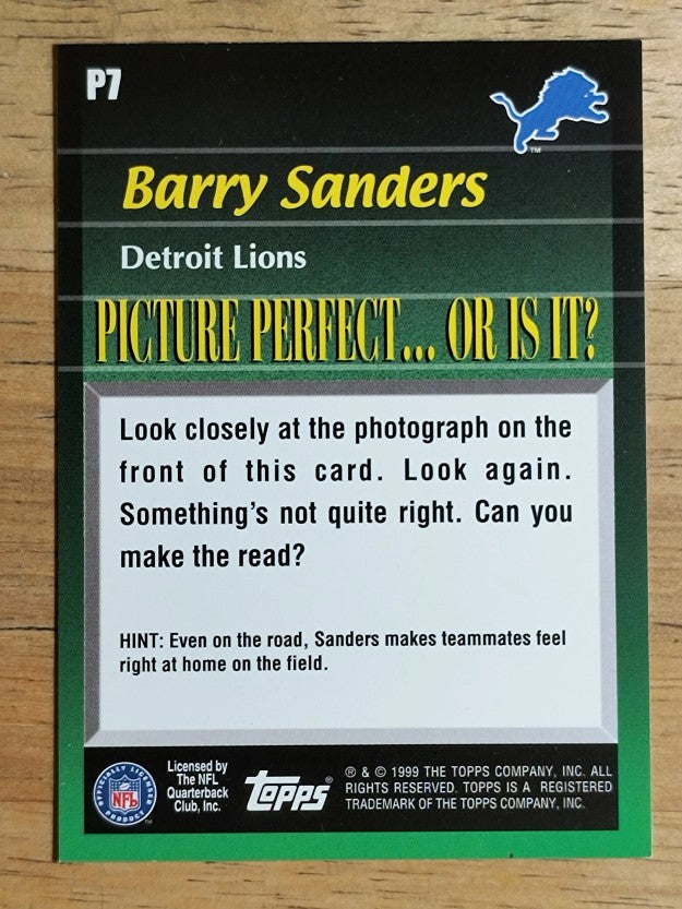 1999 Topps Picture Perfect #P7 Barry Sanders