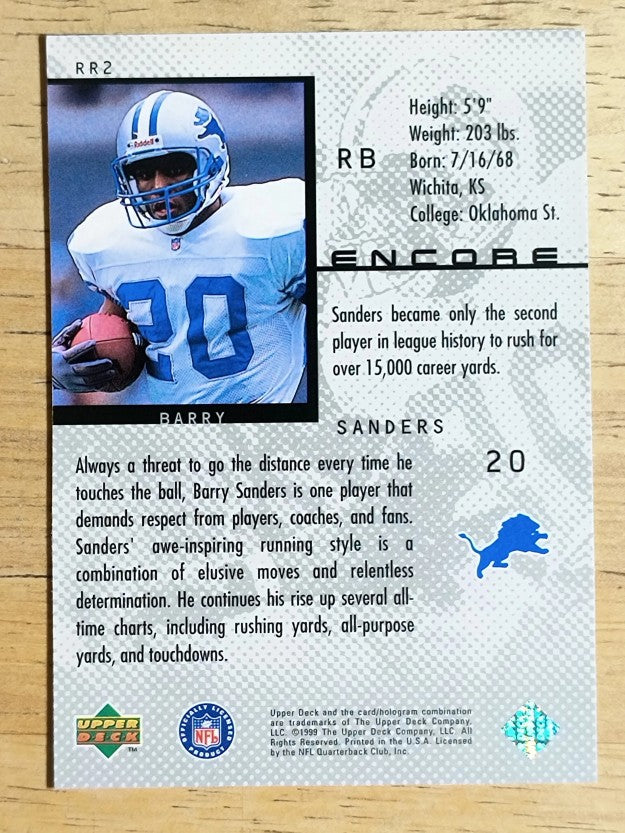 1998 Upper Deck Encore Superstar Encore #RR2 Barry Sanders