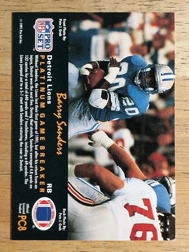 1991 Pro Set Platinum PC #PC8 Barry Sanders