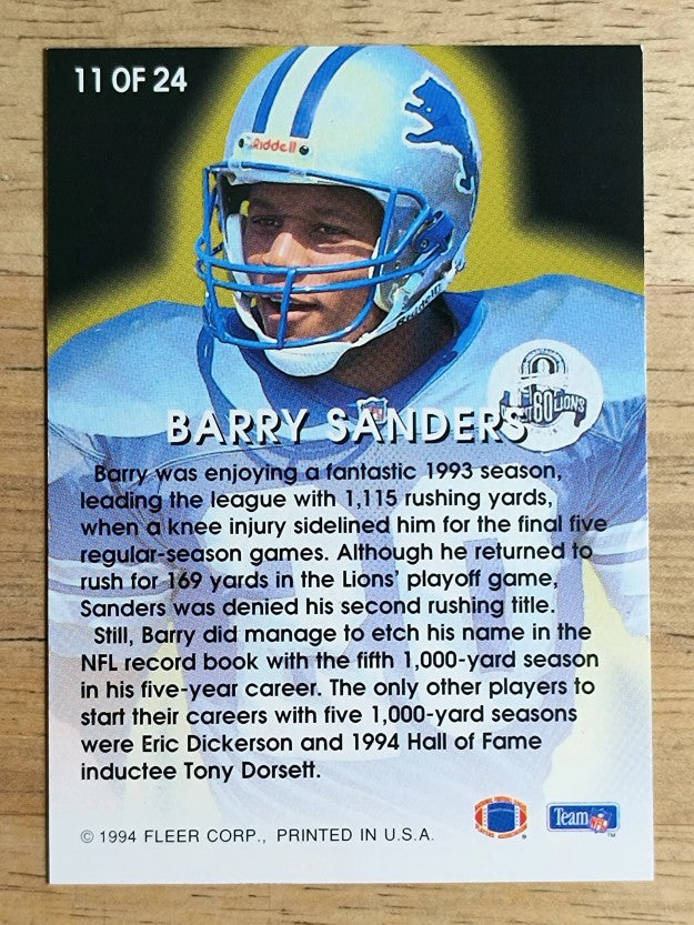 1994 Fleer All-Pros #11 Barry Sanders