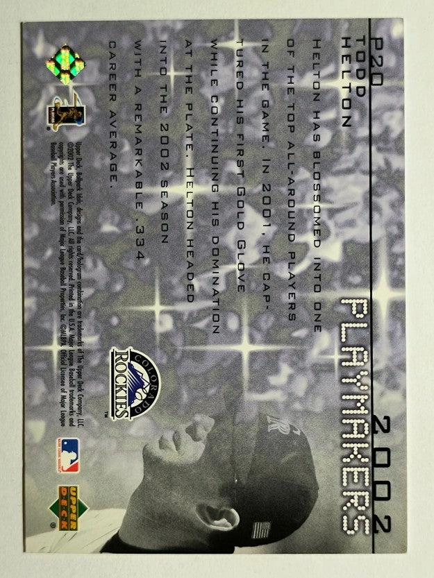 2002 Upper Deck Ballpark Idols Playmakers #P20 Todd Helton