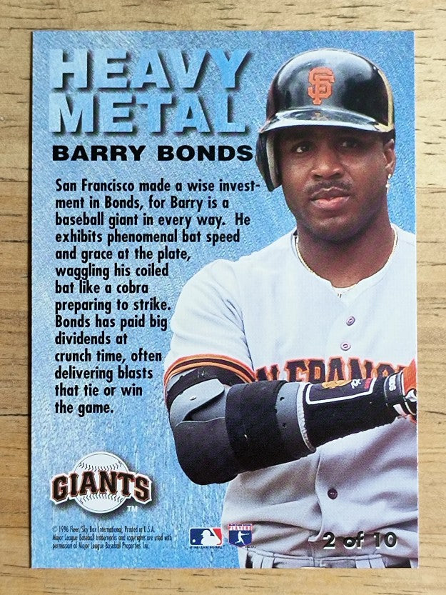 1996 Metal Universe Heavy Metal #2 Barry Bonds