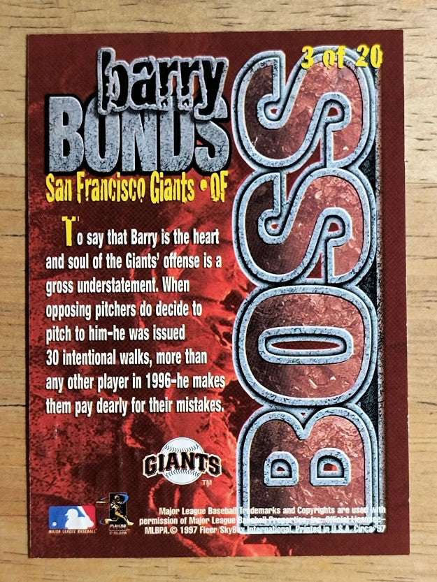 1997 Circa Boss #3 Barry Bonds