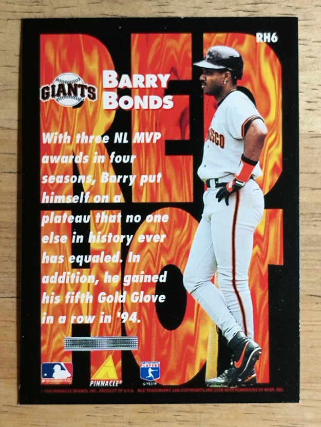 1995 Pinnacle Red Hot #RH6 Barry Bonds
