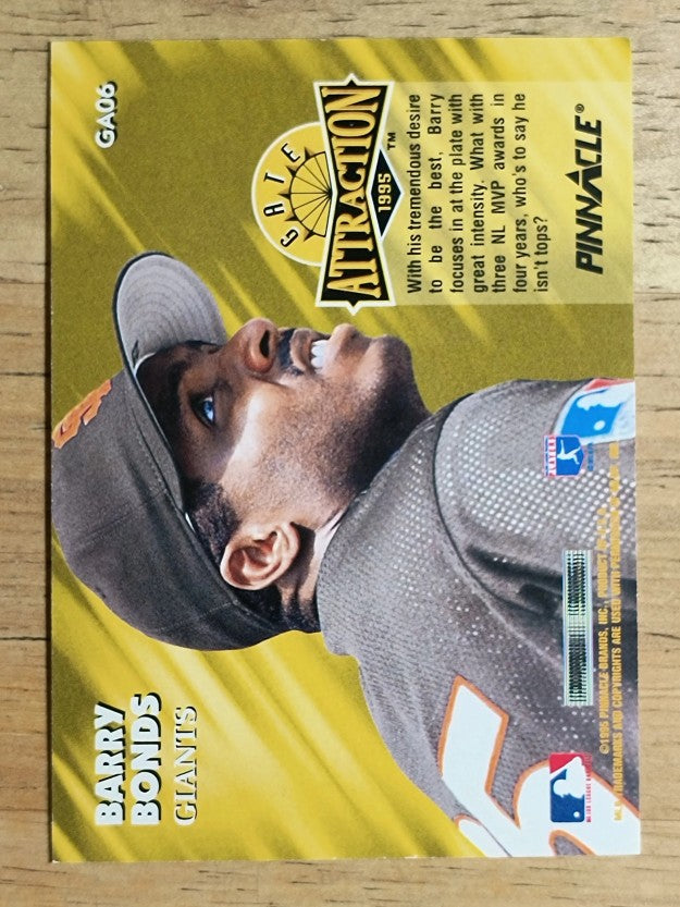 1995 Pinnacle Gate Attractions #GA6 Barry Bonds
