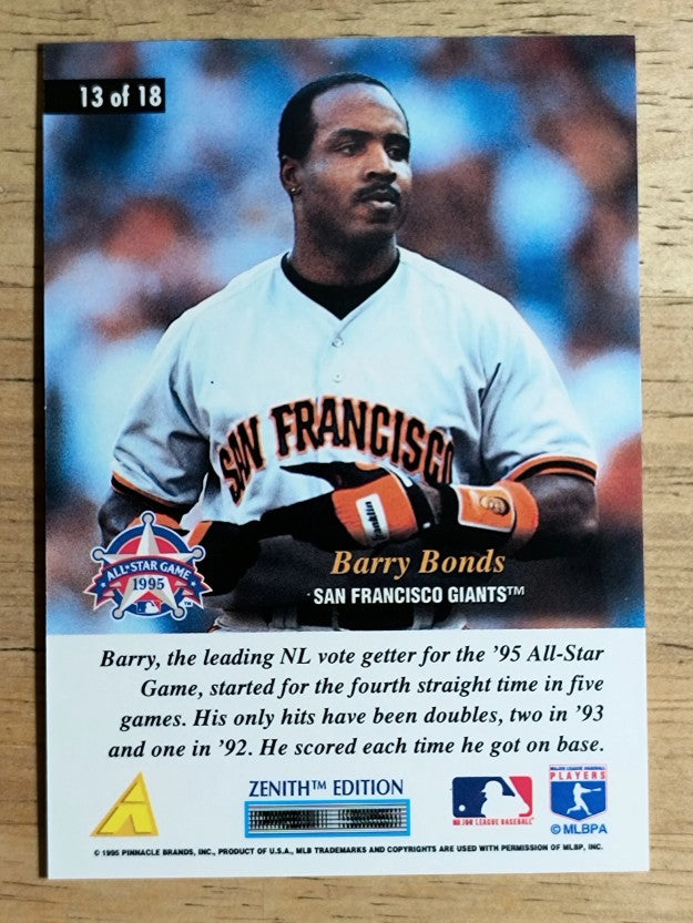 1995 Zenith All-Star Salute #13 Barry Bonds