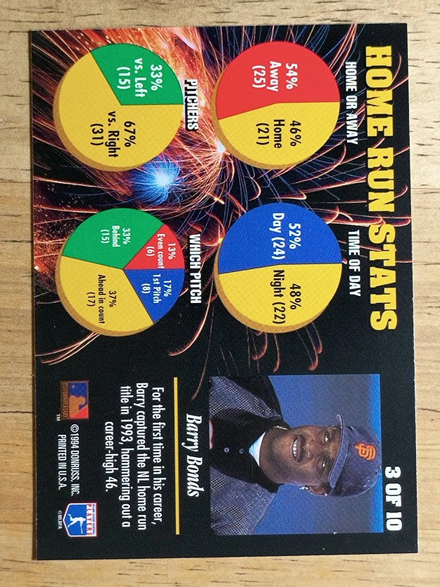 1994 Leaf Power Brokers #3 Barry Bonds