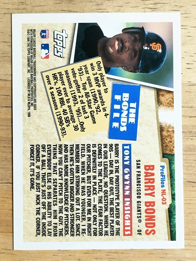 1996 Topps Profiles #NL3 Barry Bonds