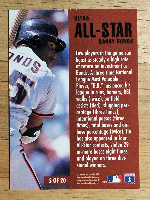 1995 Ultra All-Stars #5 Barry Bonds