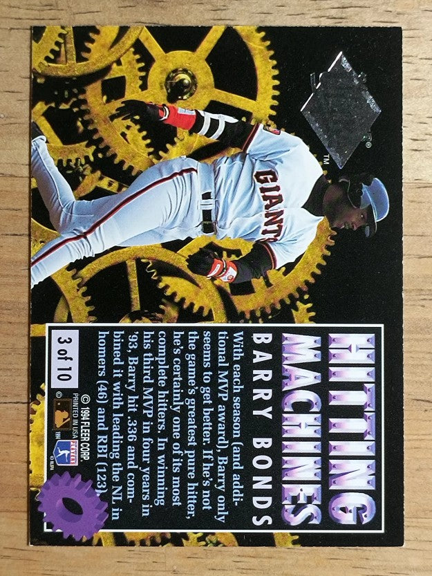 1994 Ultra Hitting Machines #3 Barry Bonds (NM)