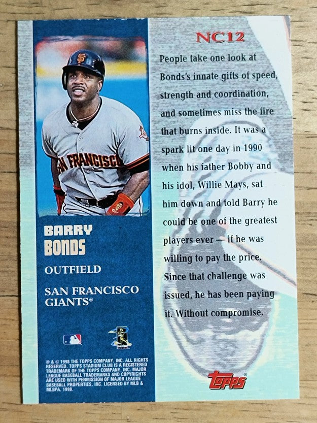 1998 Stadium Club Never Compromise #NC12 Barry Bonds