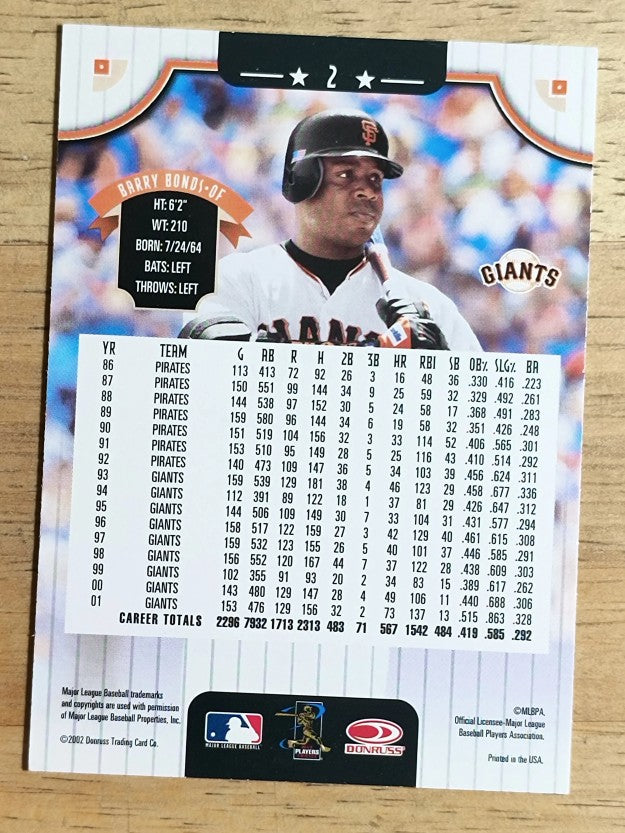 2002 Donruss #2 Barry Bonds