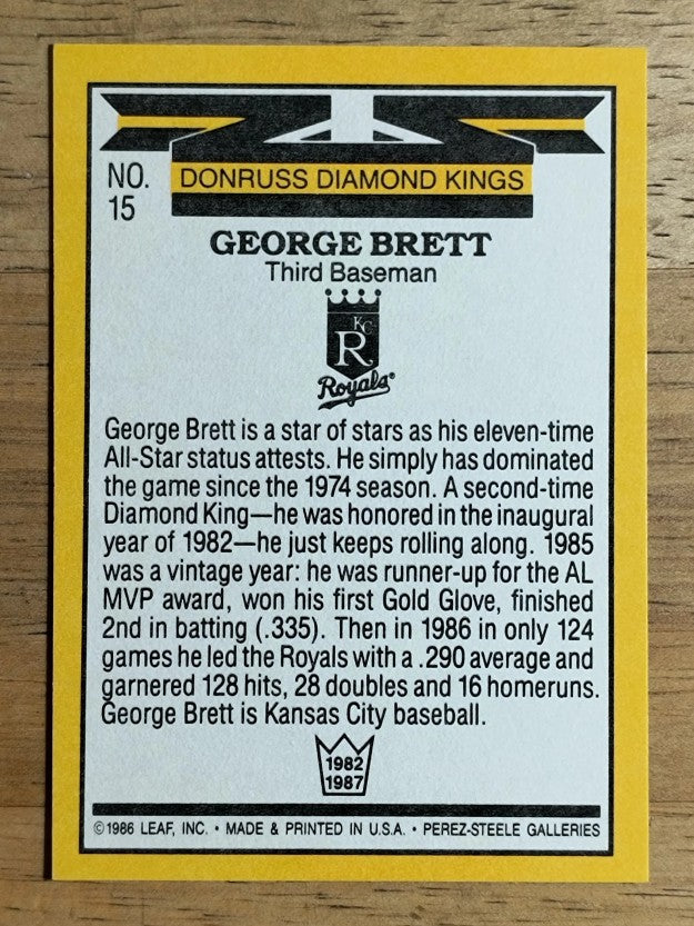 1987 Donruss #15 George Brett DK