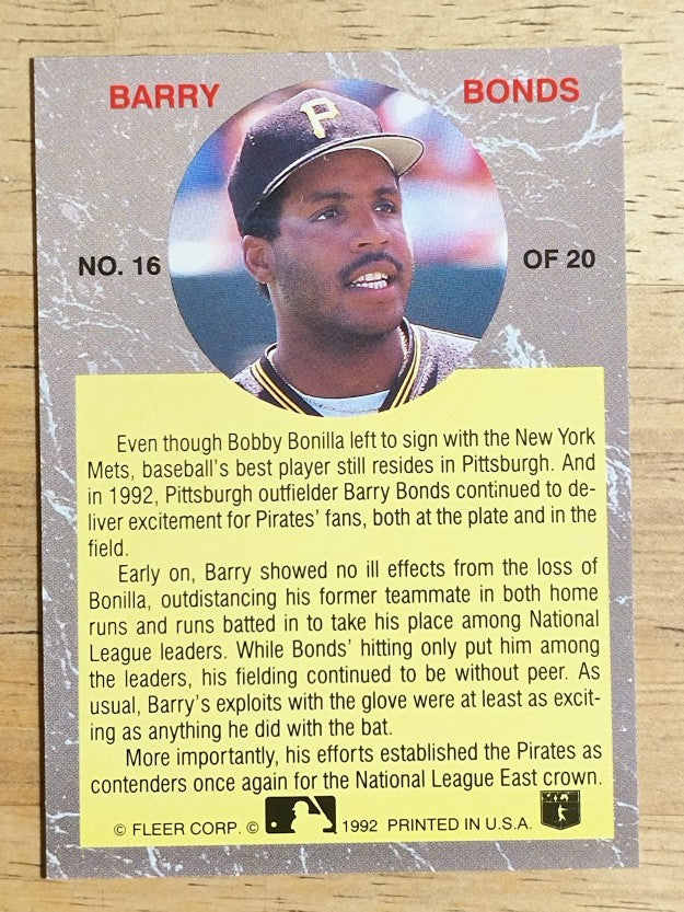1992 Ultra All-Stars #16 Barry Bonds (NM)