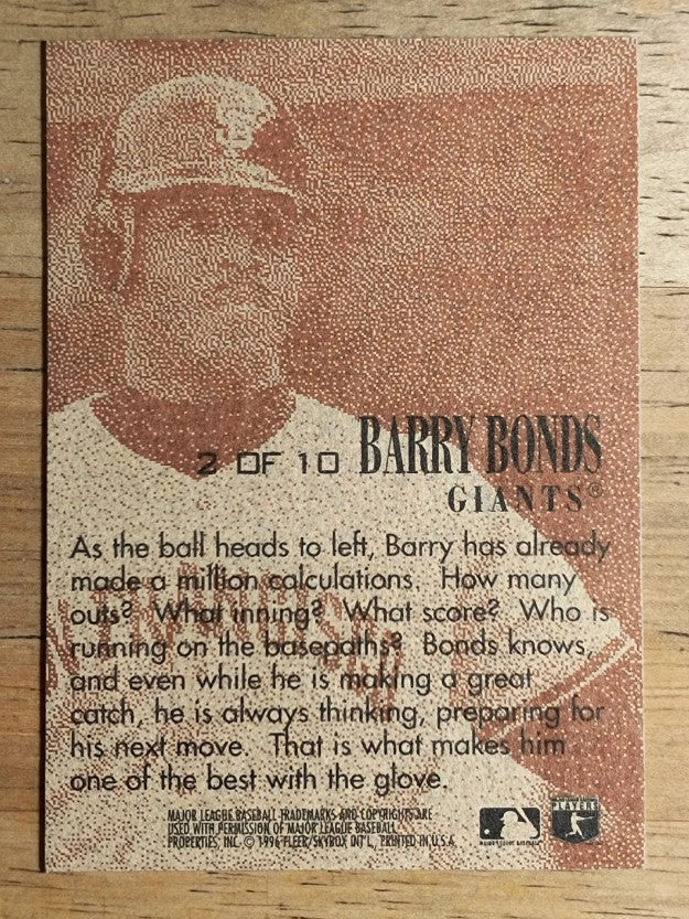 1996 Emotion-XL D-Fense #2 Barry Bonds