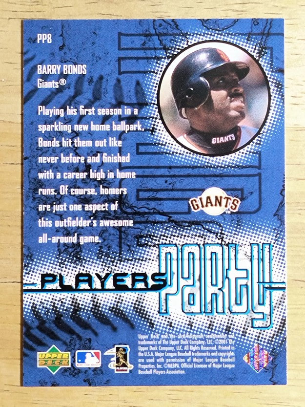 2001 Sweet Spot Players Party #PP8 Barry Bonds