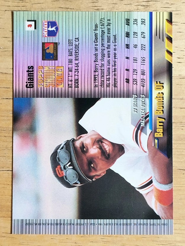 1994 Stadium Club Finest #F3 Barry Bonds